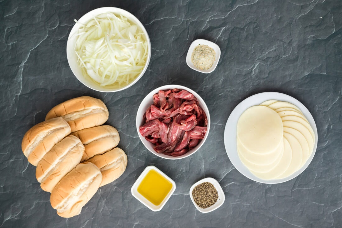 ingredients for Philly Cheese Steak