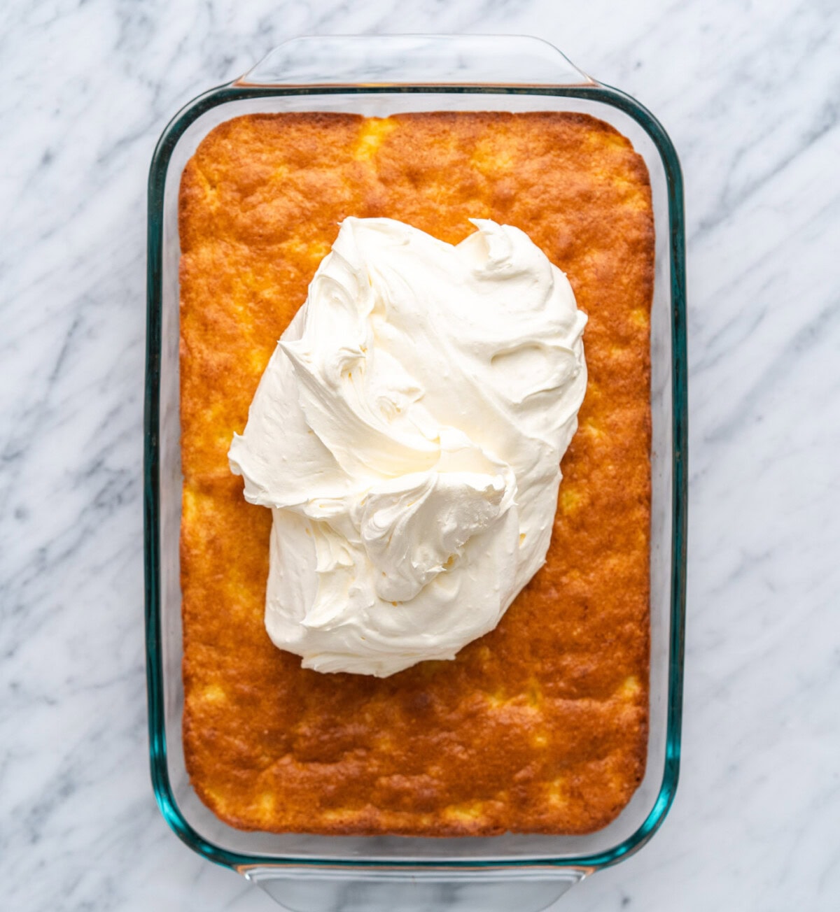pineapple frosting on a cake