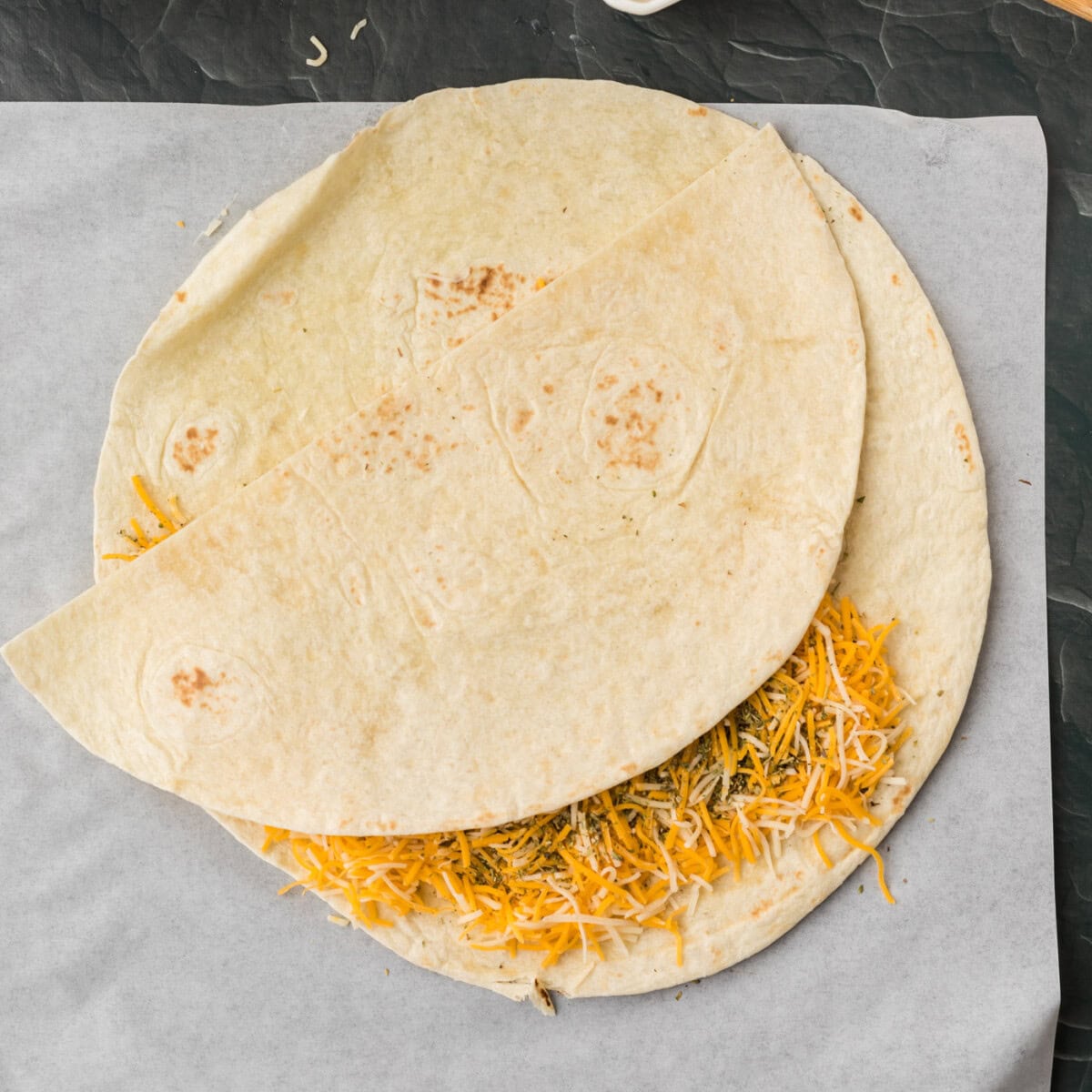 cheese quesadilla folded over