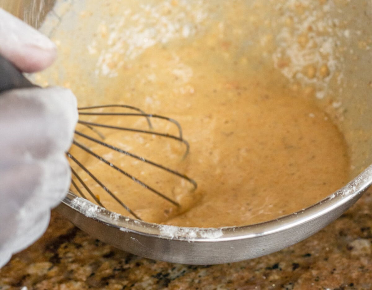 cornmeal and egg mixture for shrimp