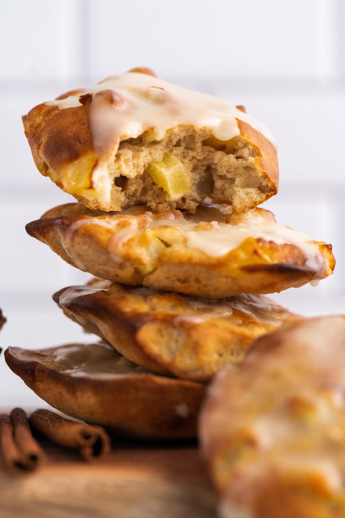 stack of Air Fryer Apple Fritters