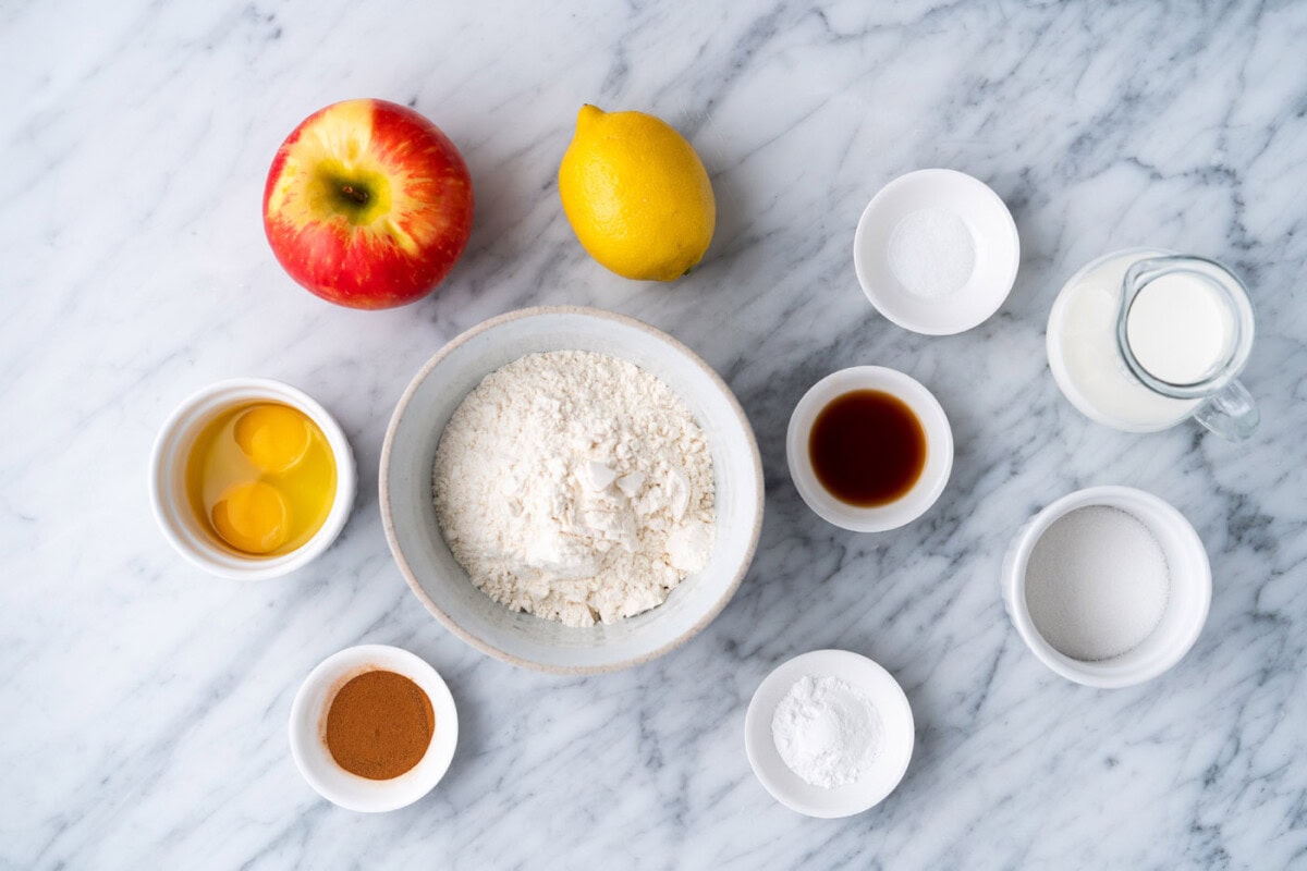 ingredients for Air Fryer Apple Fritters