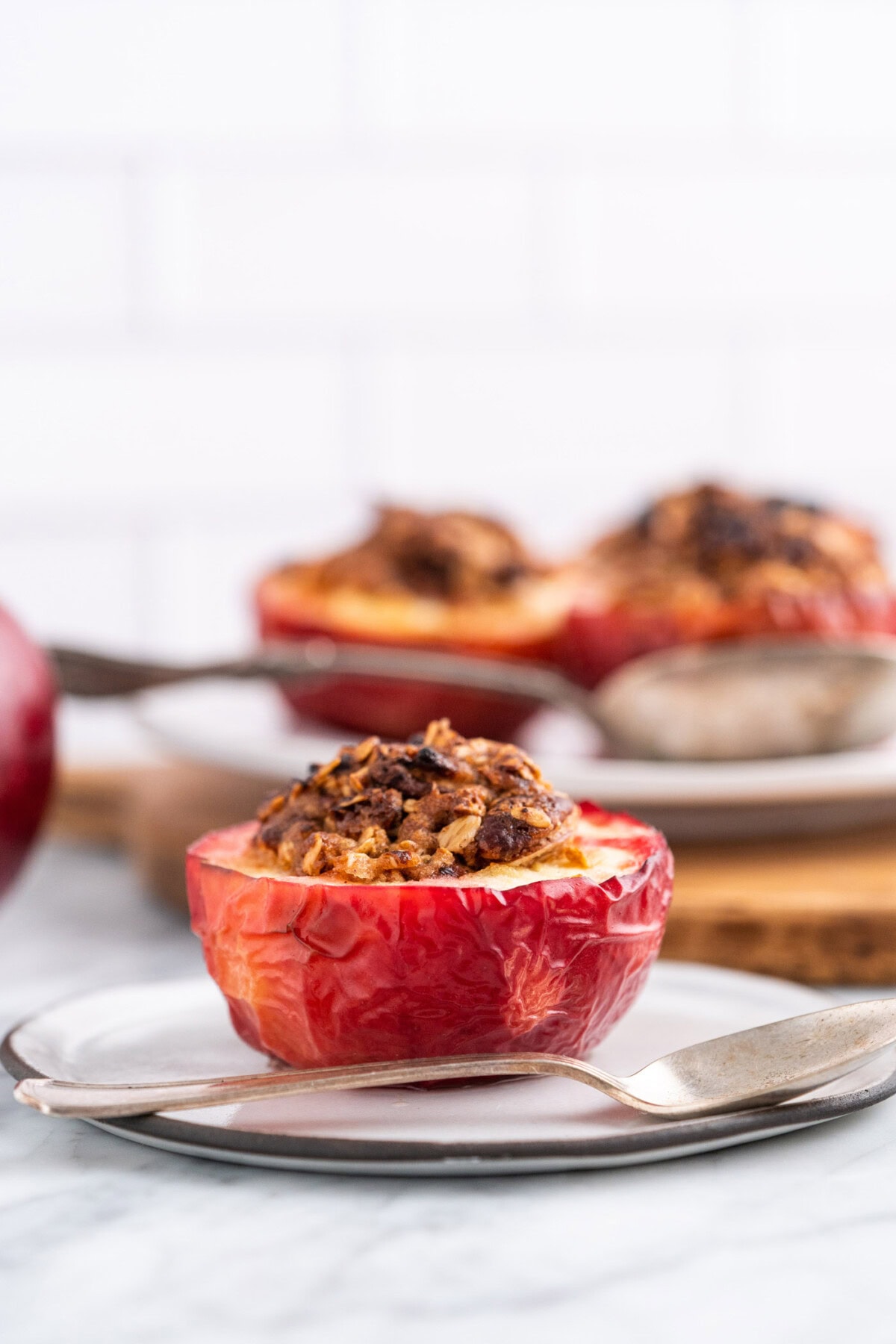 Air Fryer Baked Apple on plate