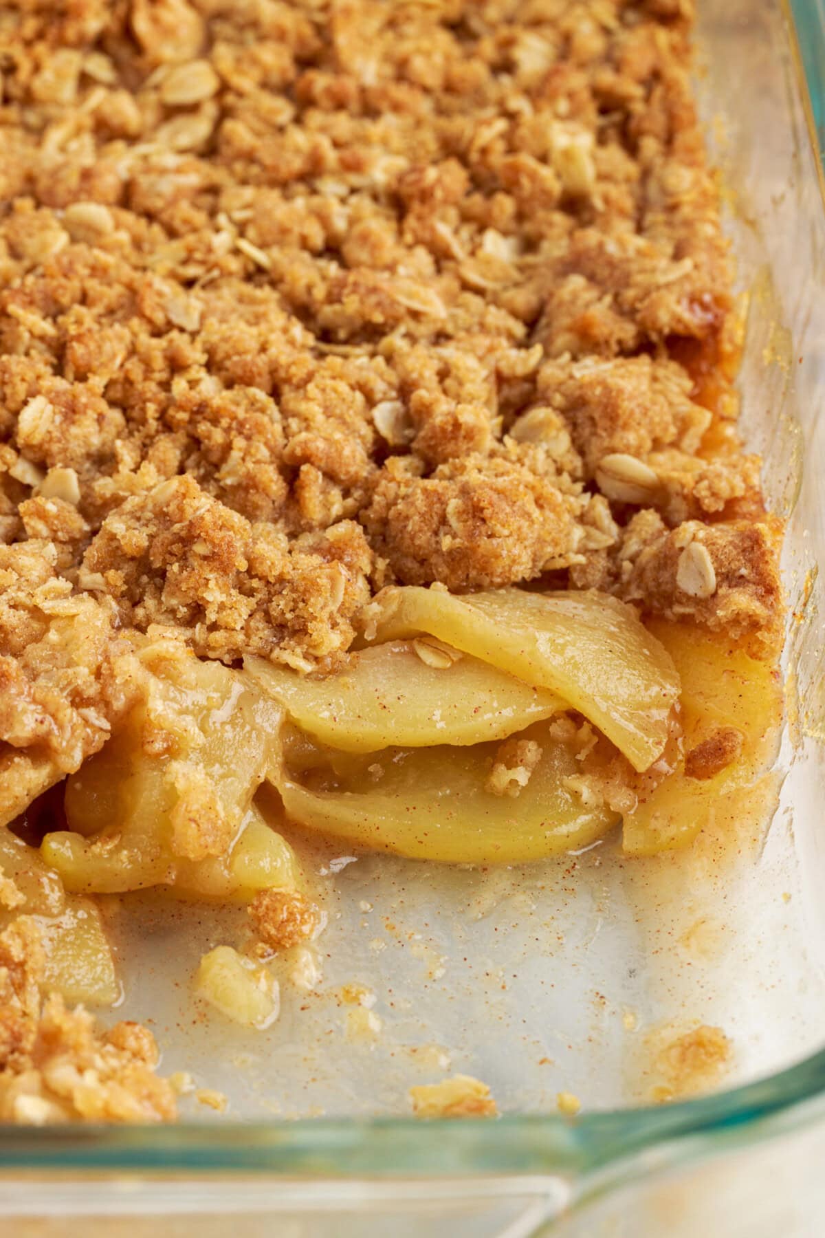 pan of Apple Crumble