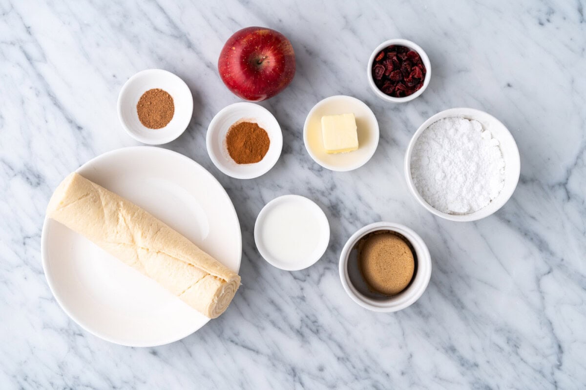 ingredients for Apple Pie Bites