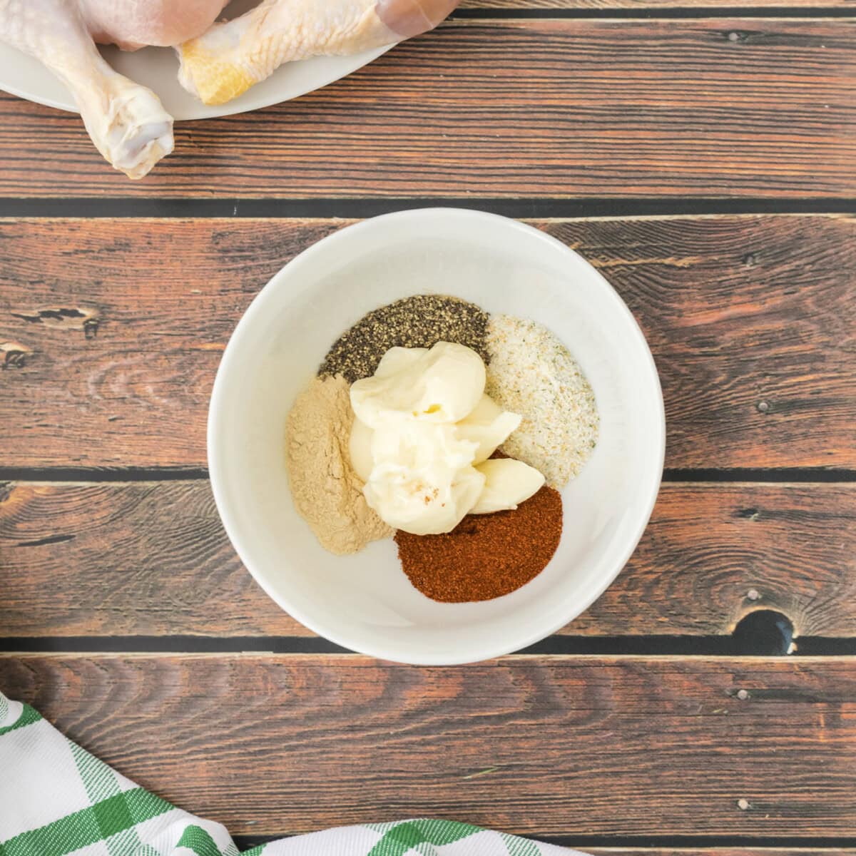 butter and seasonings in a bowl