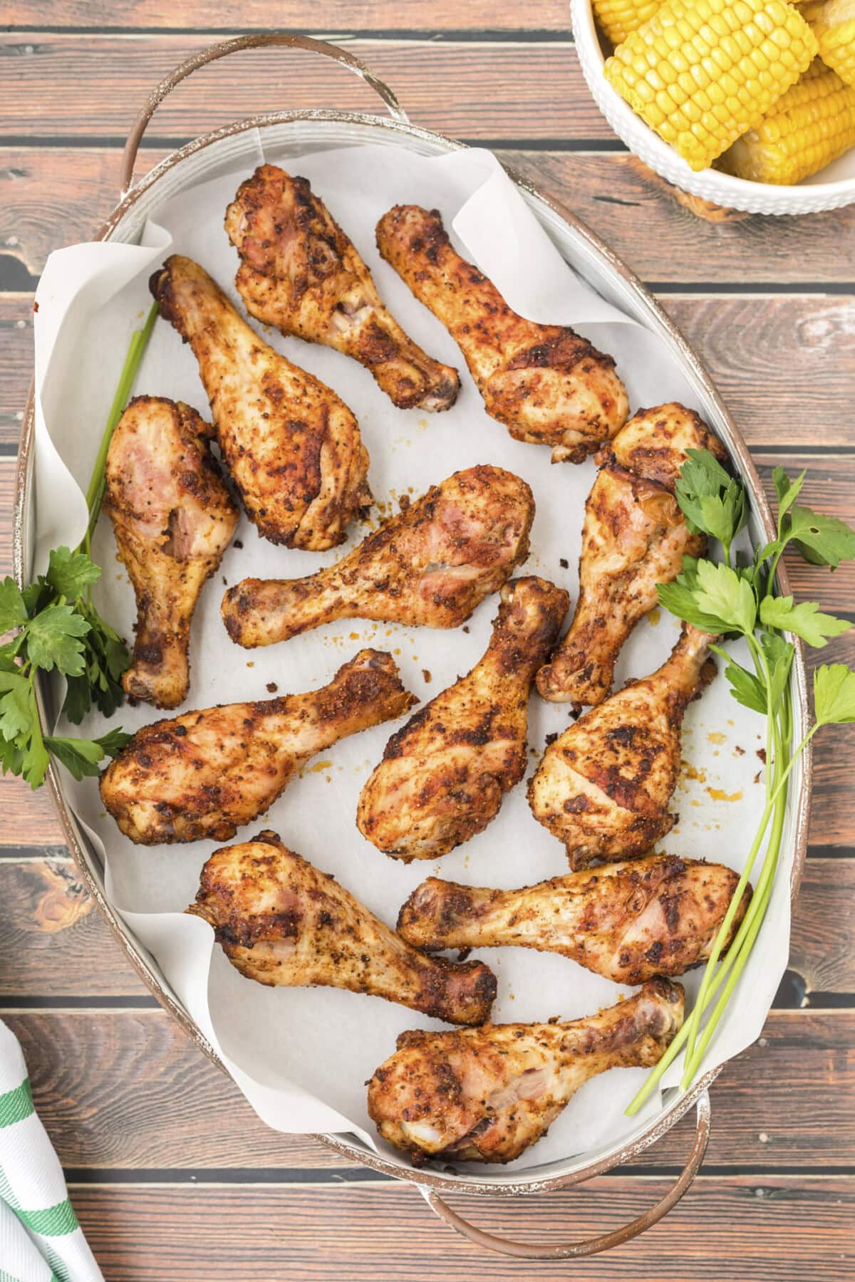 Baked Chicken Legs on platter