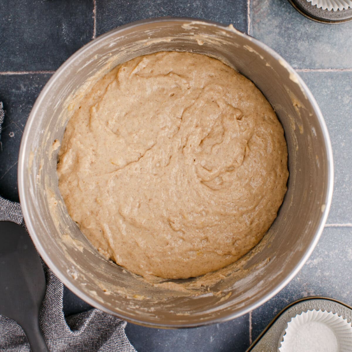 banana muffin batter in a bowl