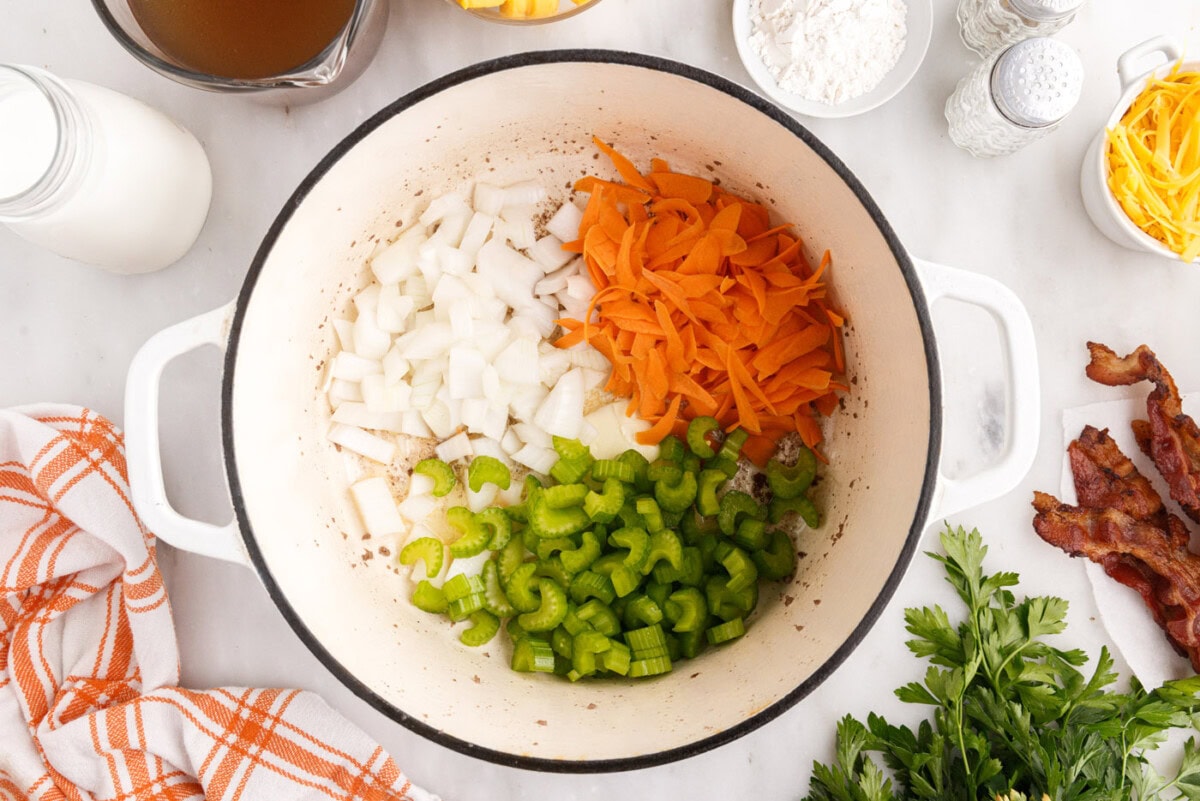 veggies in a stockpot