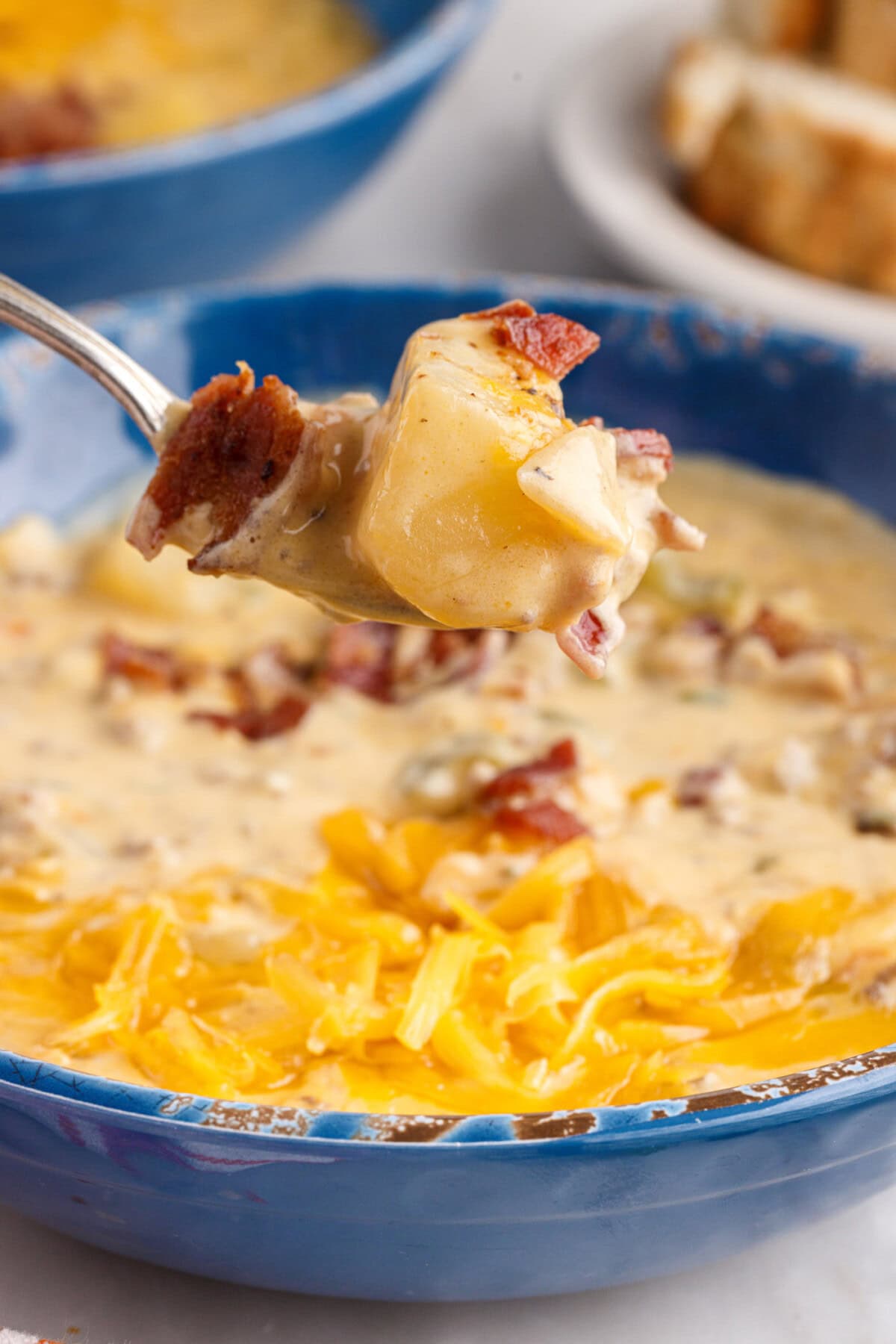spoon of Cheeseburger Soup