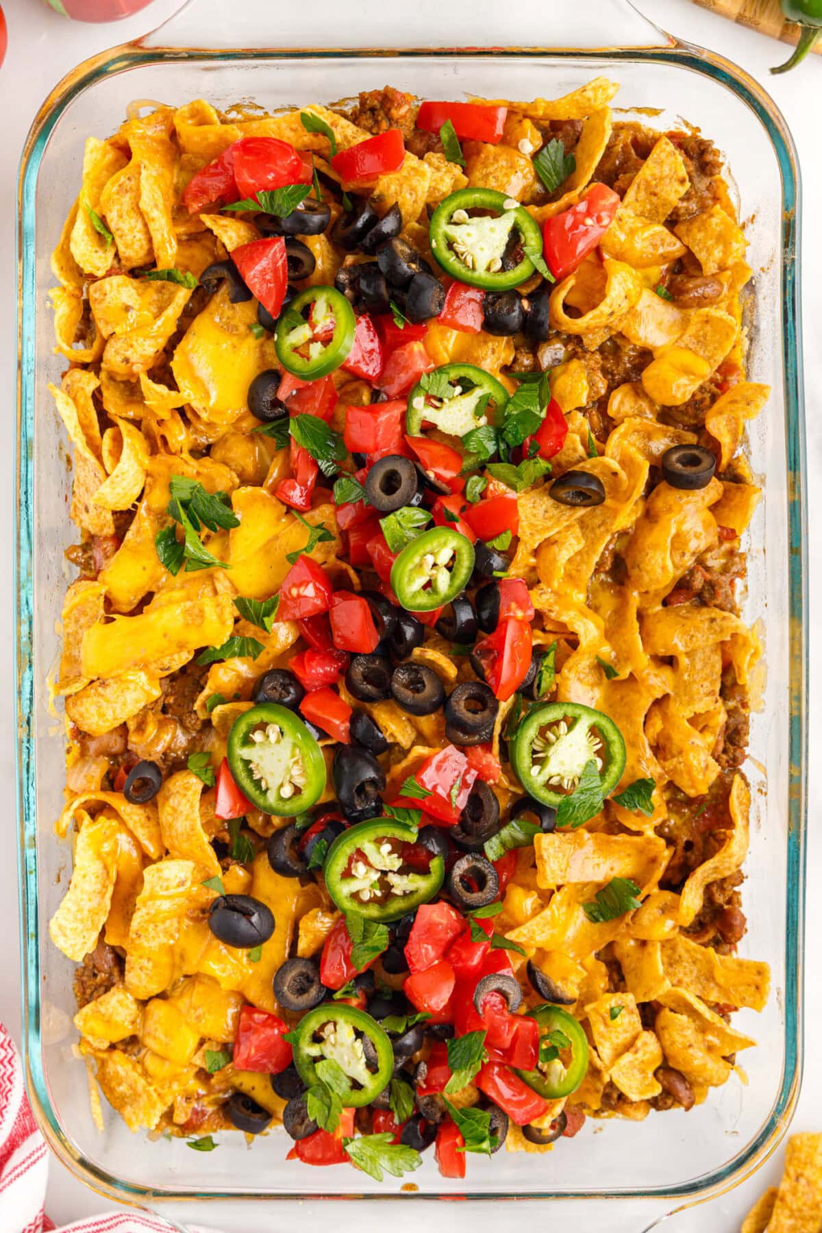 overhead photo of Frito Pie