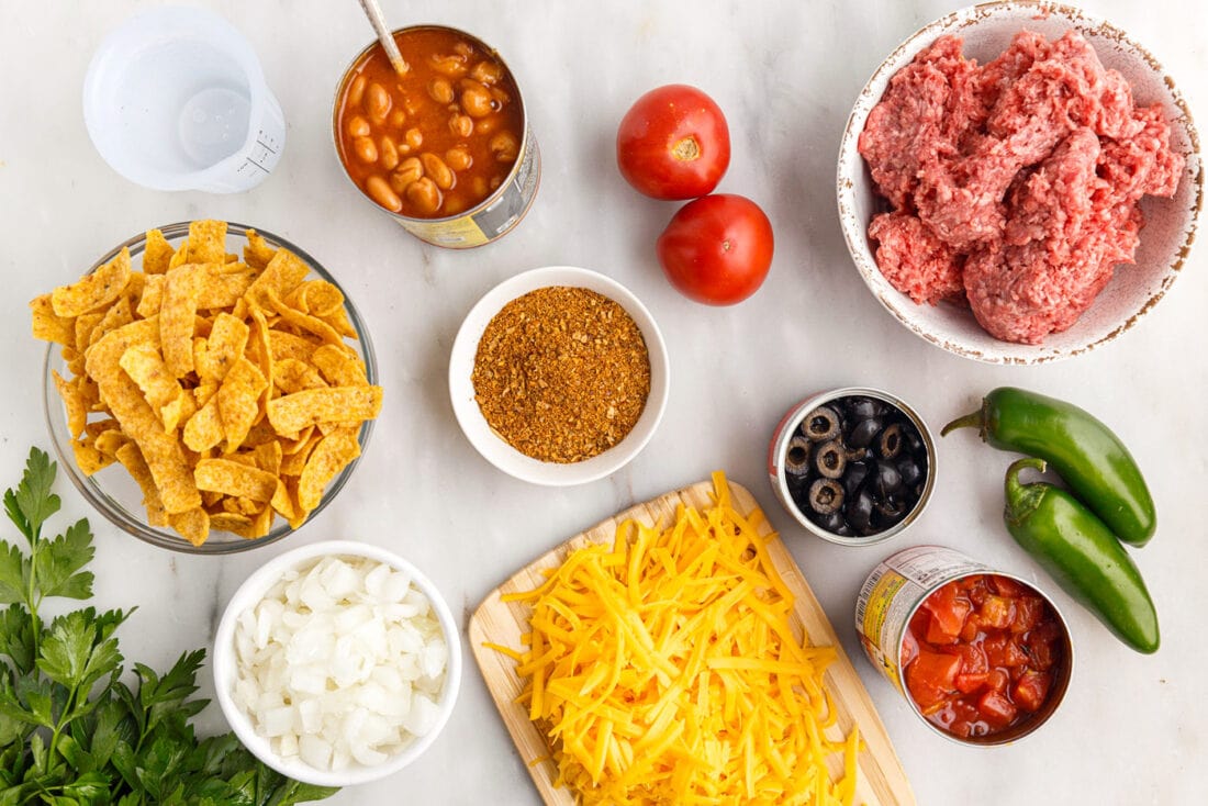 ingredients for Frito Pie