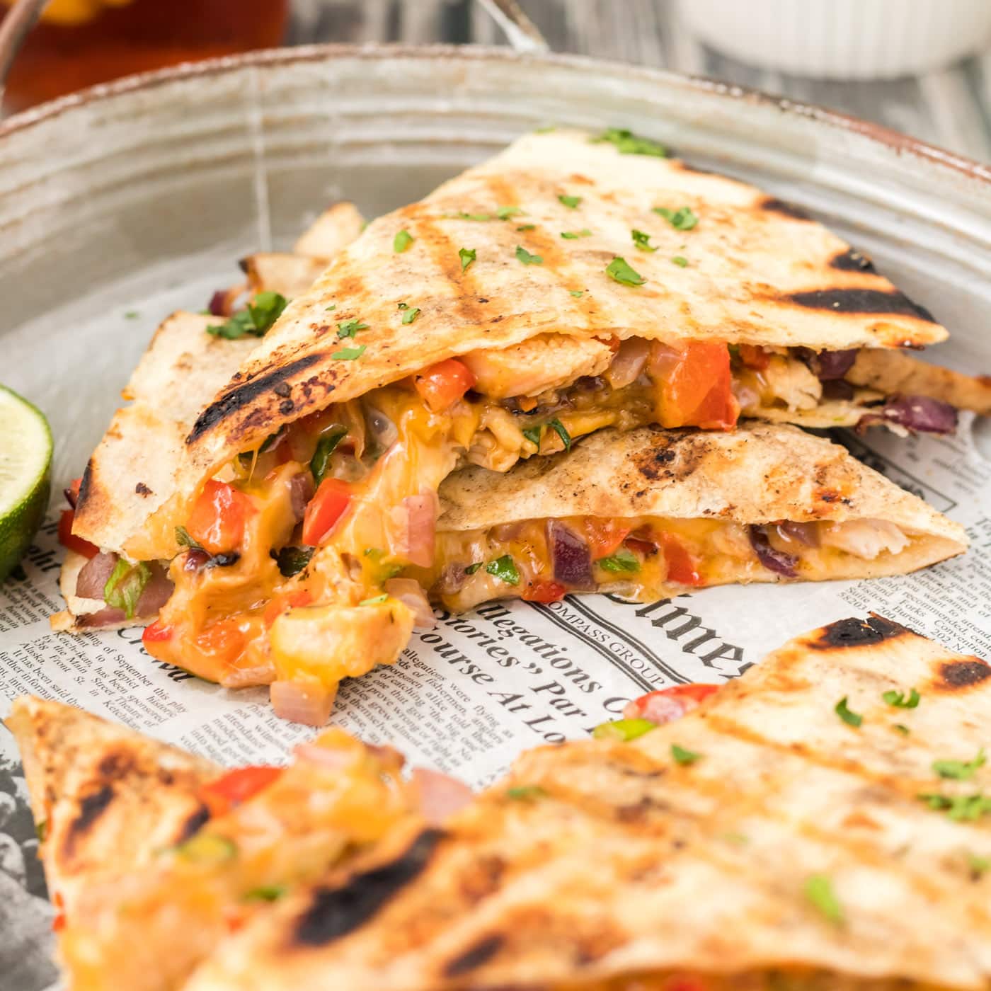 GIANT Baked Chicken Quesadilla {One Pan}