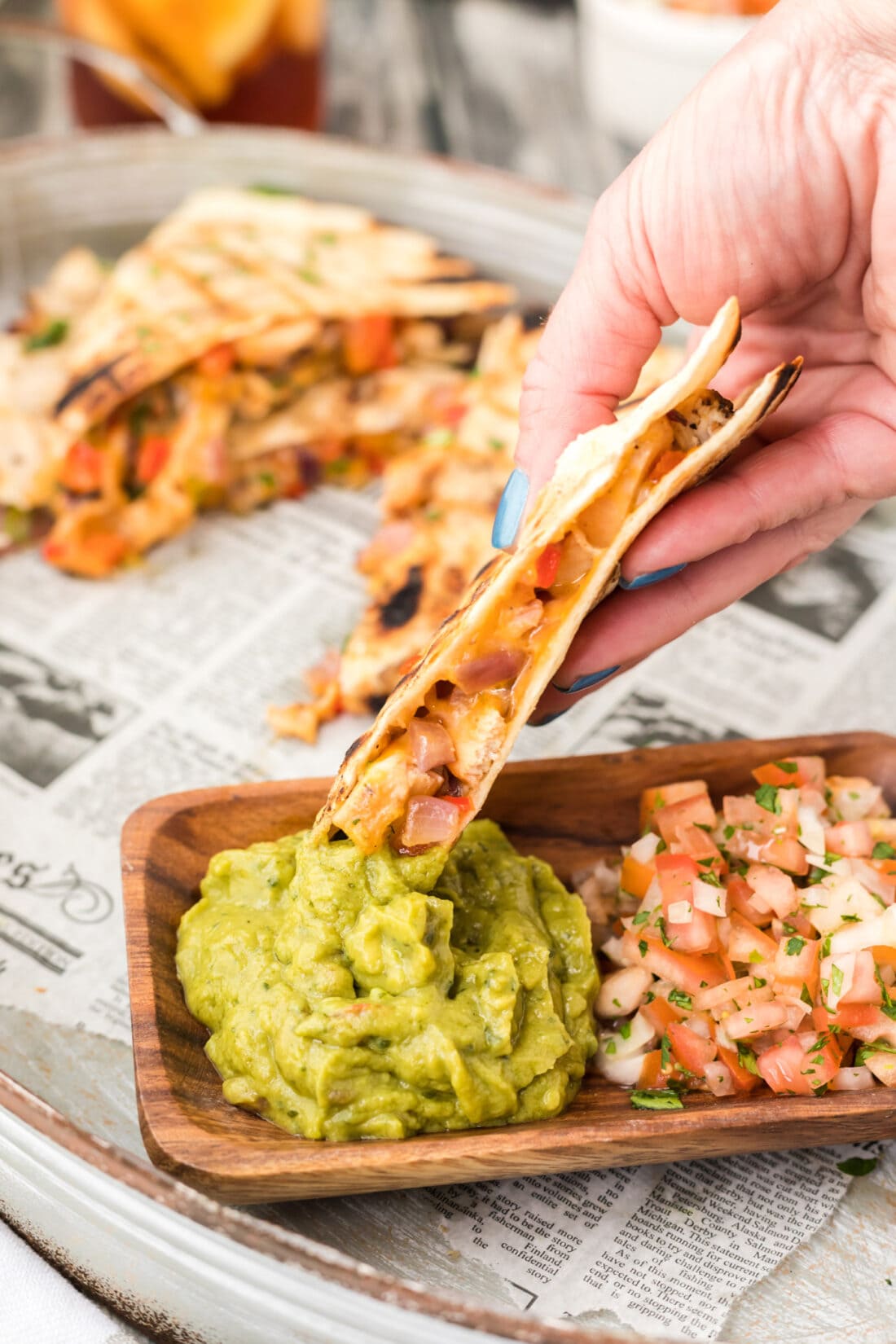 dipping Grilled Chicken Quesadilla
