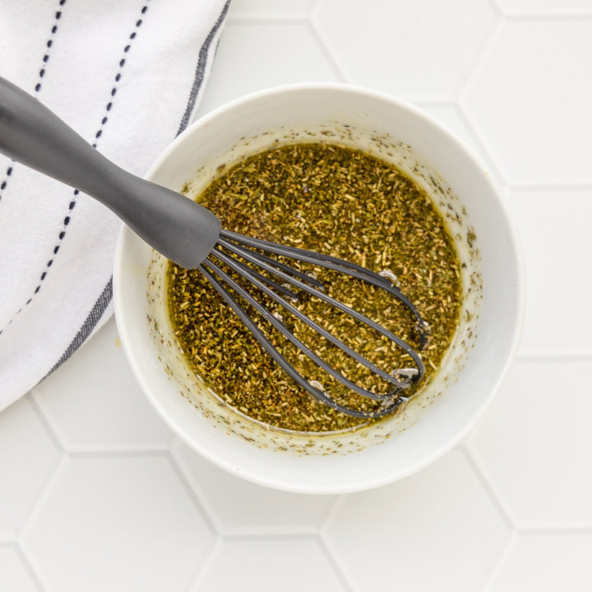 veggie seasoning with olive oil in a bowl