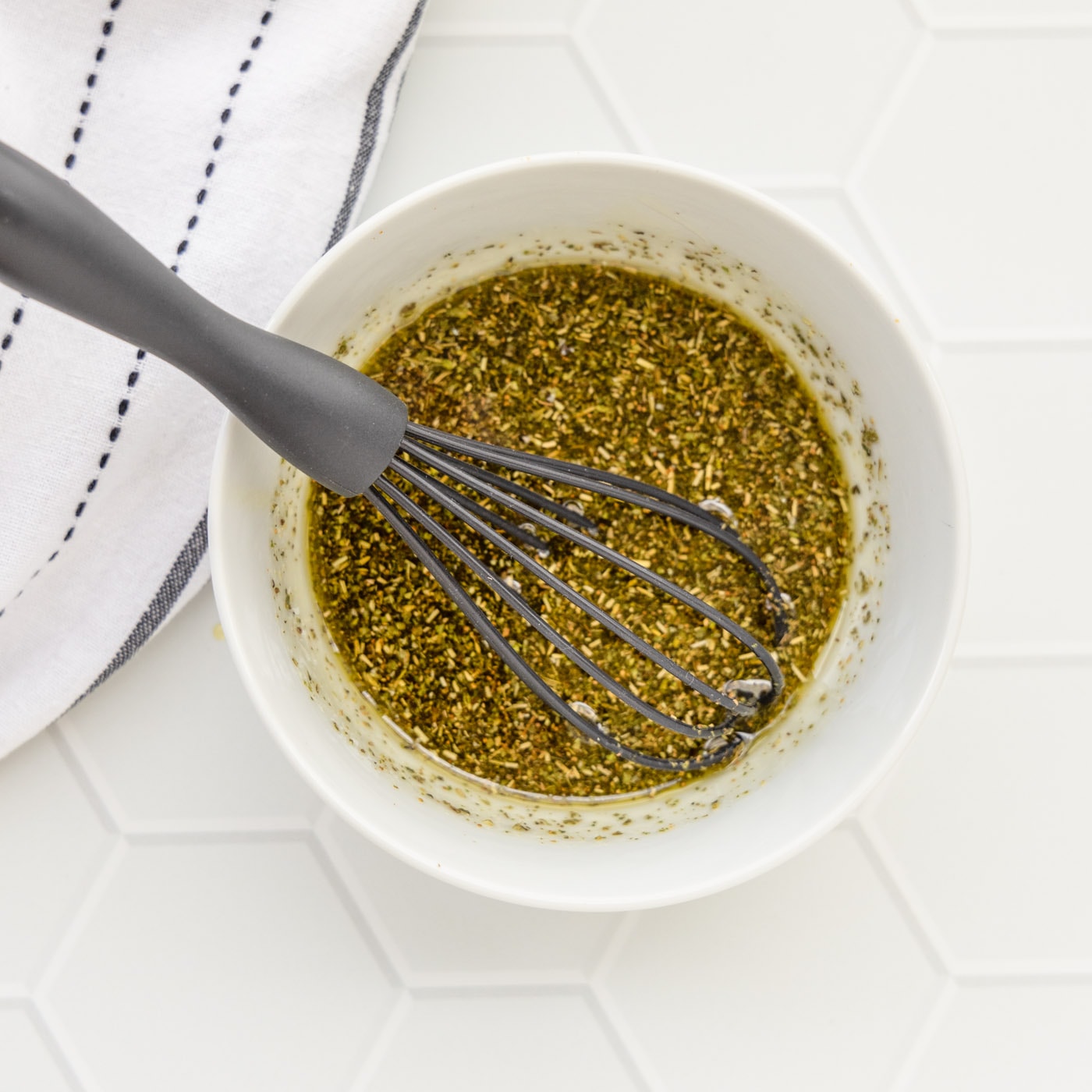 veggie seasoning with olive oil in a bowl