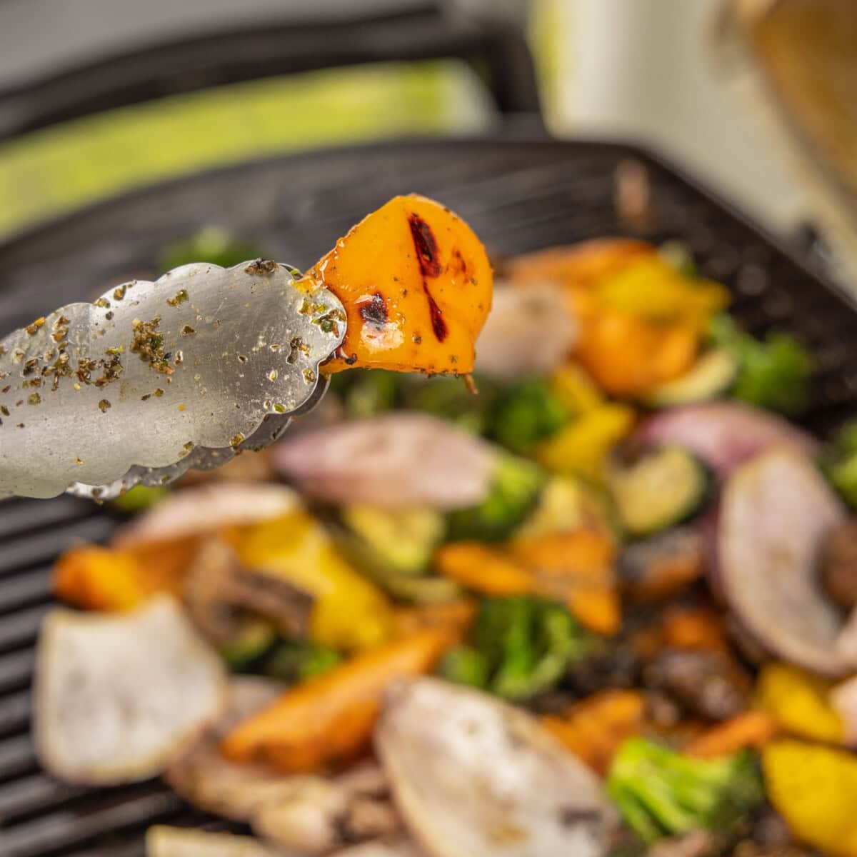 char marks on grilled bell pepper