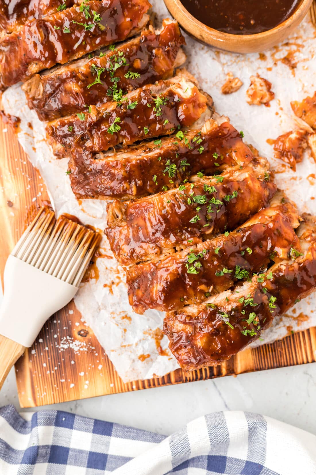 Instant Pot Ribs on cutting board