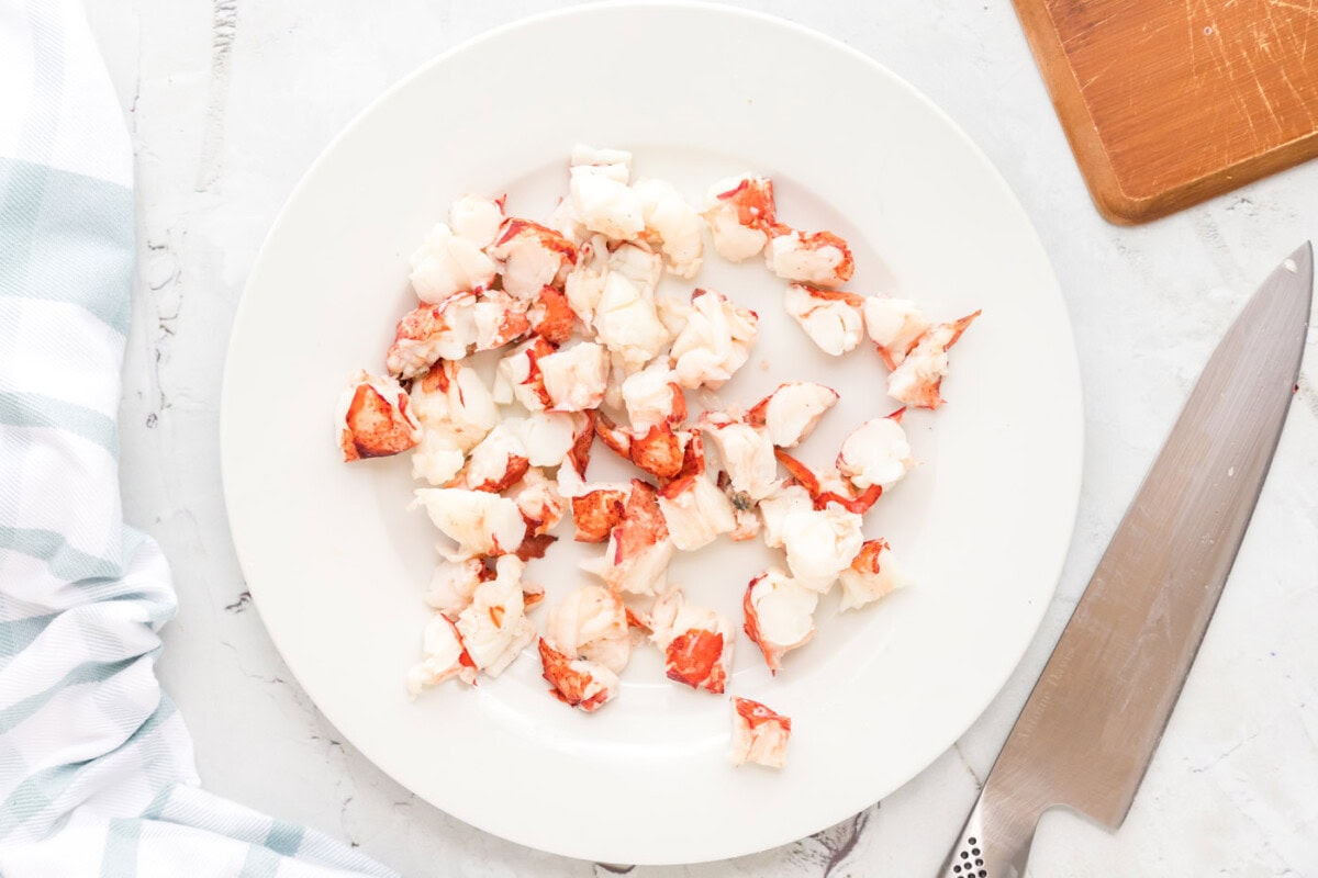 lobster meat chunks on a plate