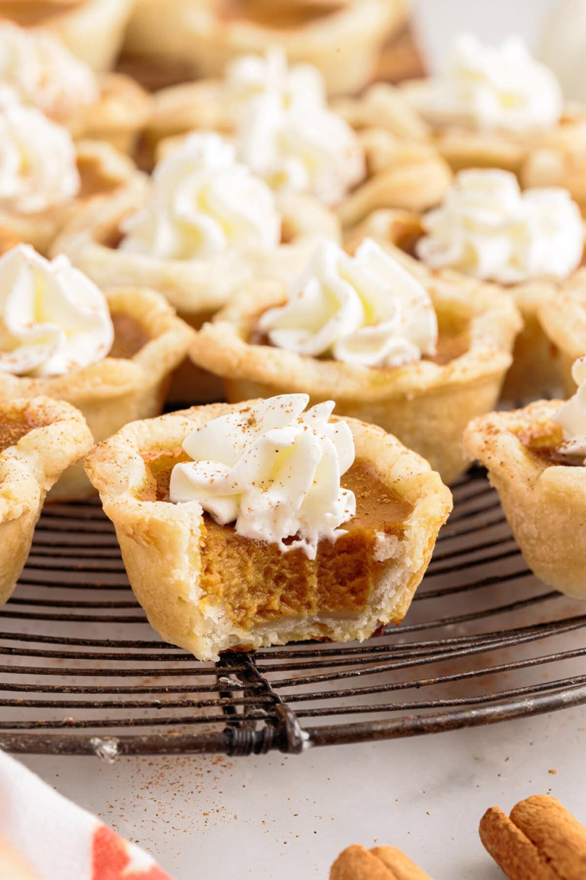 bite out of a Mini Pumpkin Pie