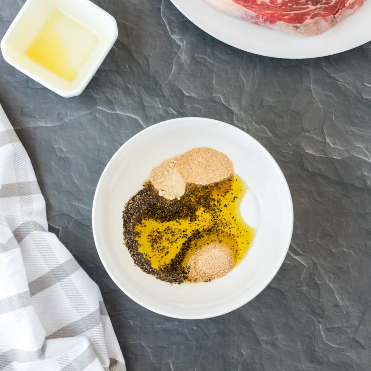 steak wet rub ingredients in a bowl