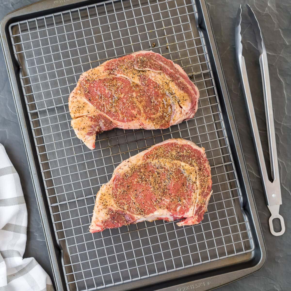 ribeye steak rubbed with spices