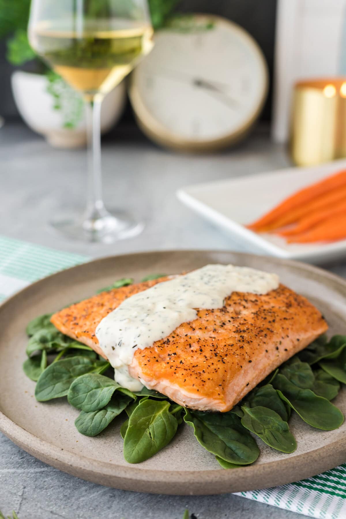 Rosemary Cream Sauce on salmon