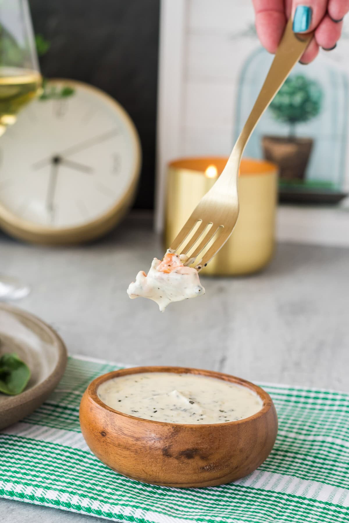 salmon dipped in Rosemary Cream Sauce