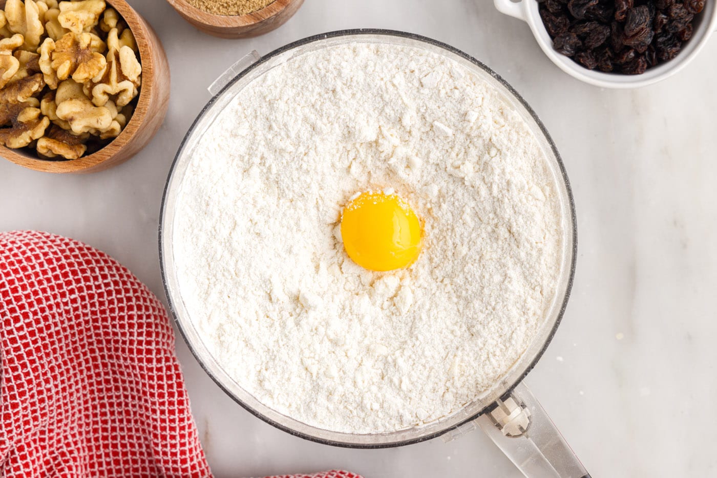 egg yolk on top of cream cheese dough