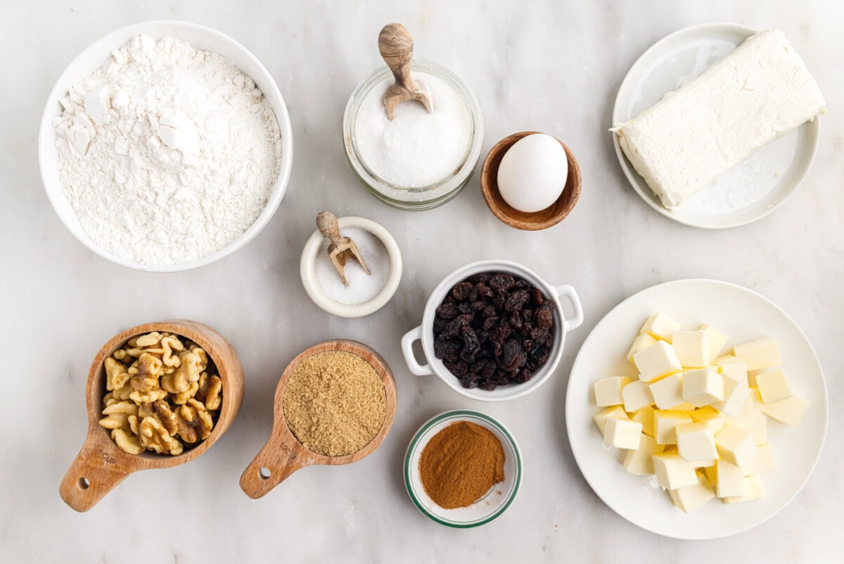 ingredients for Rugelach cookies