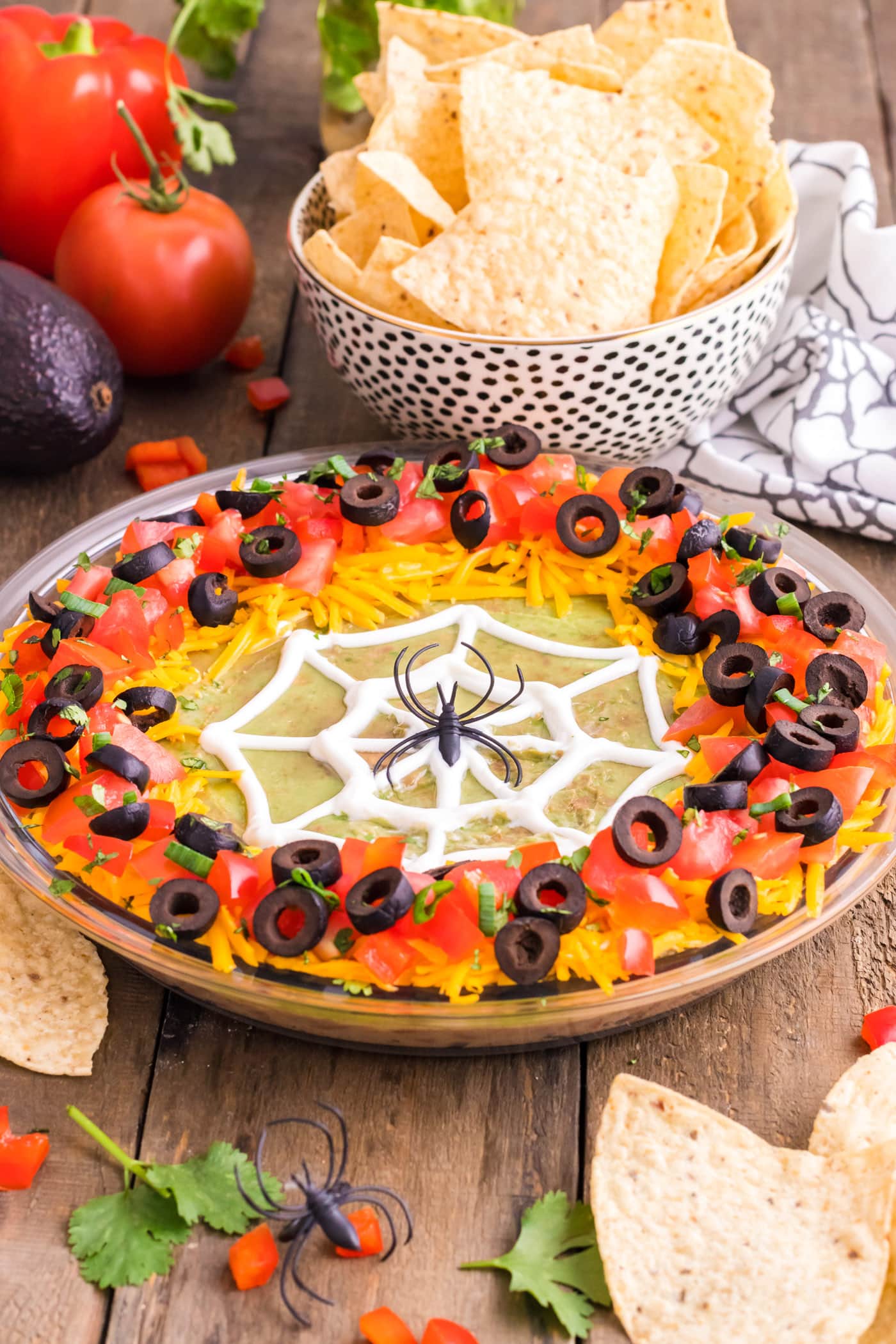 Spider Web Taco Dip - Amanda's Cookin' - Apps & Finger Foods