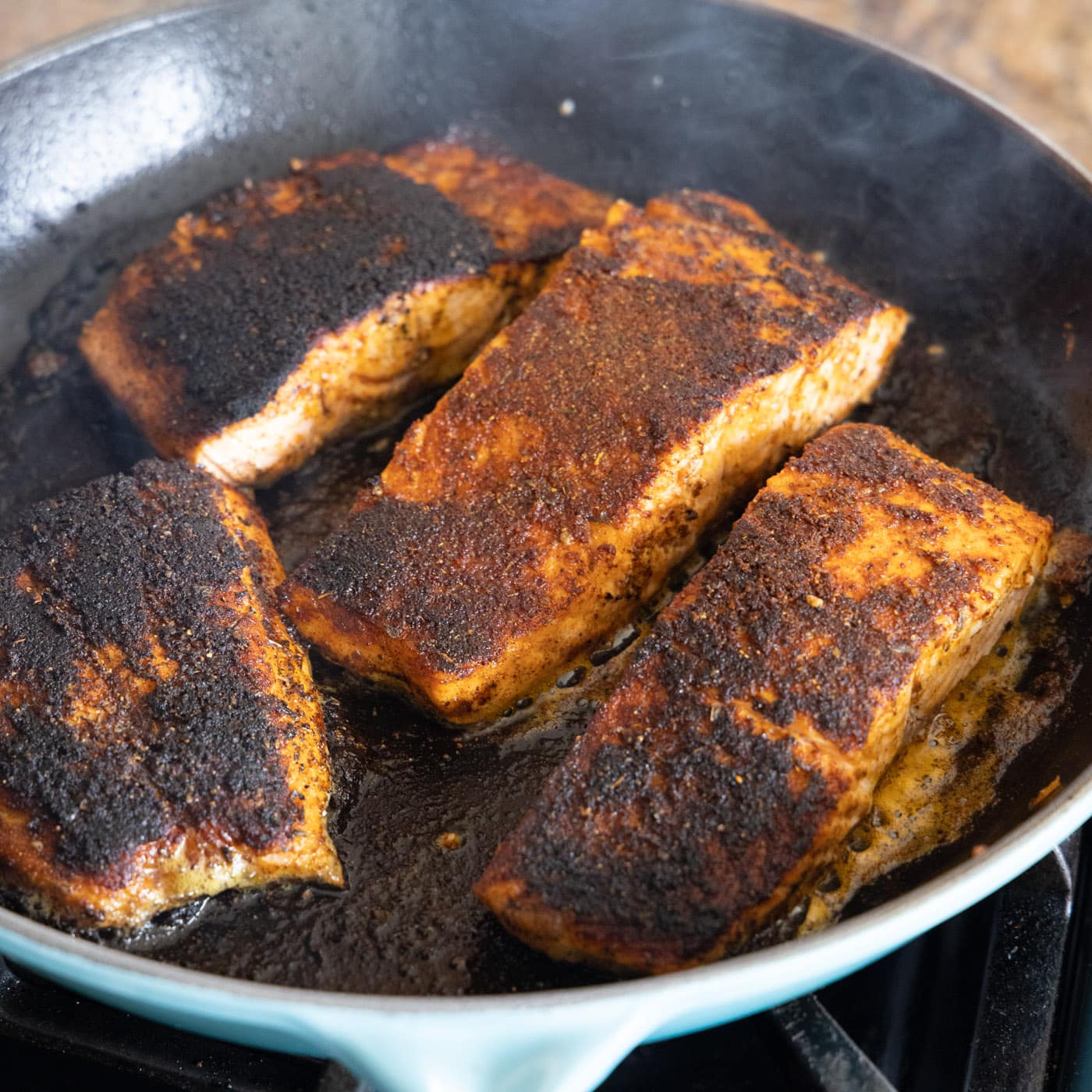 pan seared blackened salmon