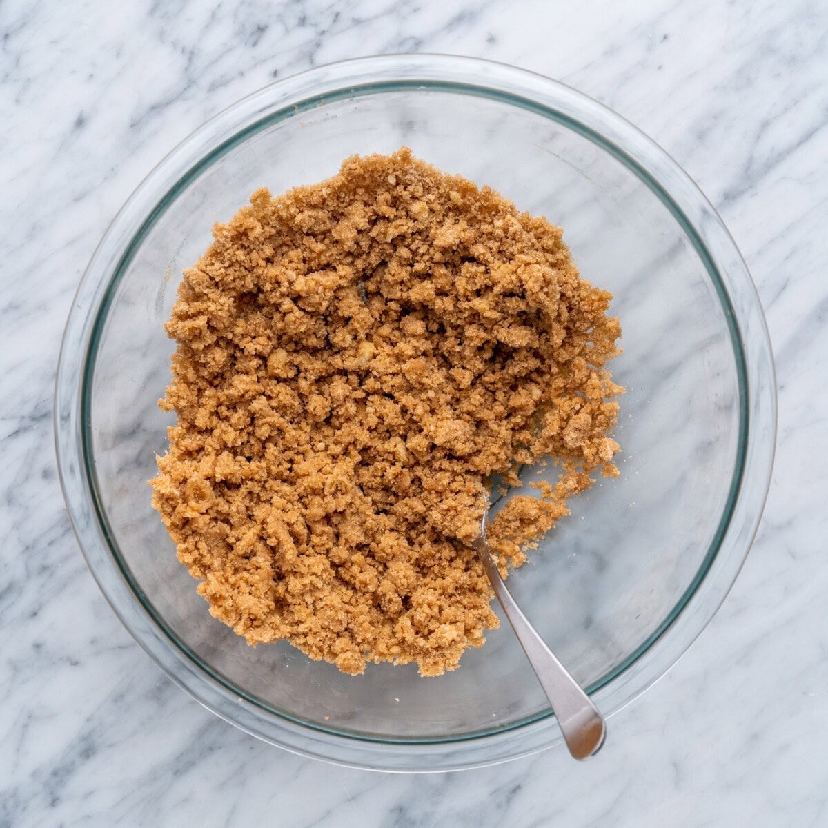 streusel topping mixed in a bowl