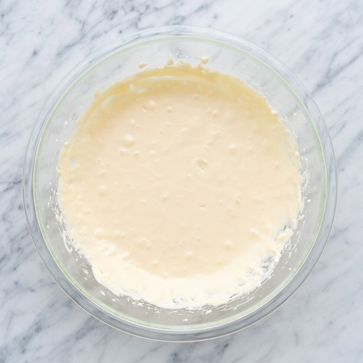cheesecake mixture in a bowl