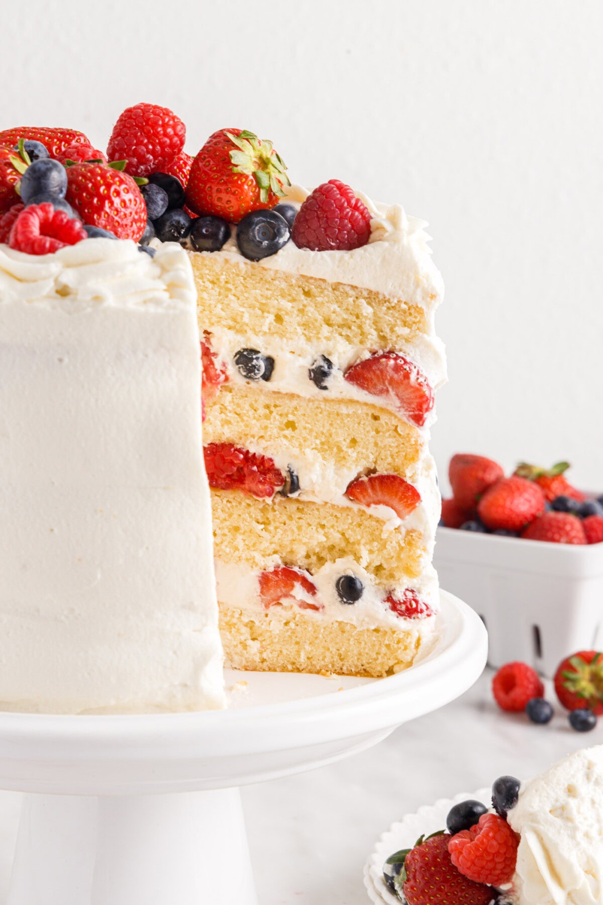 side view of. Chantilly Cake