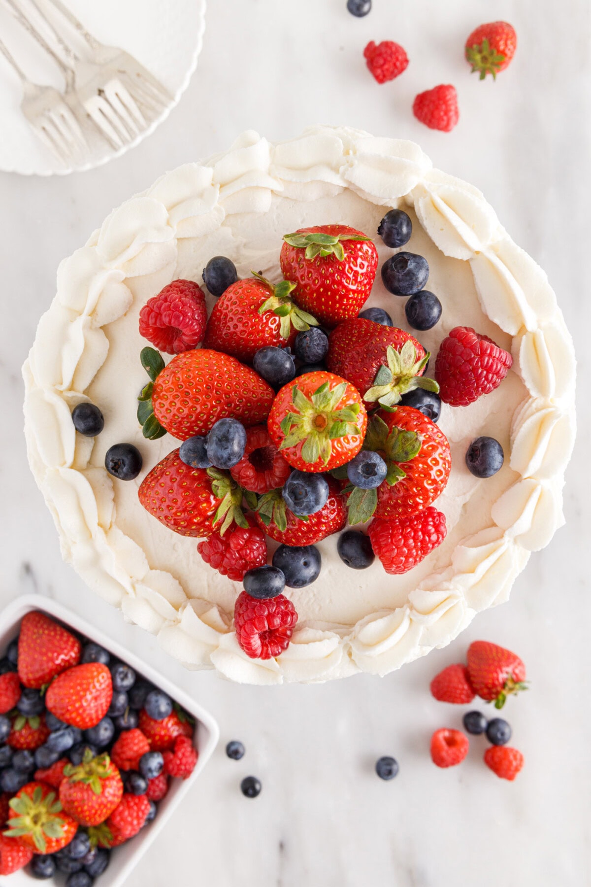 top view of Chantilly Cake