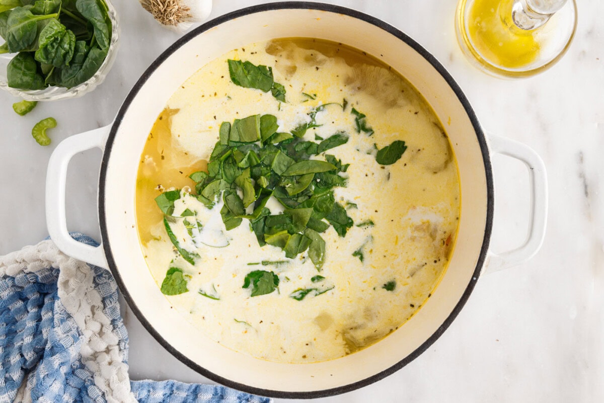 heavy cream and spinach in chicken gnocchi soup
