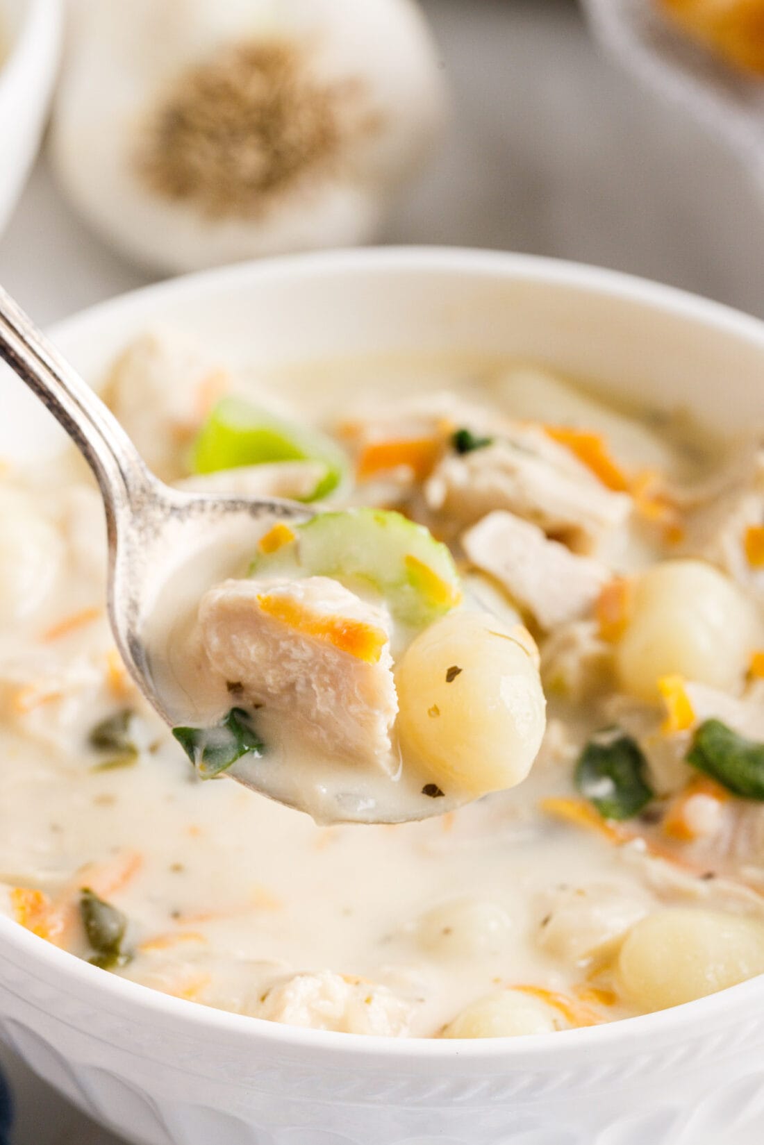 bowl of Chicken Gnocchi Soup