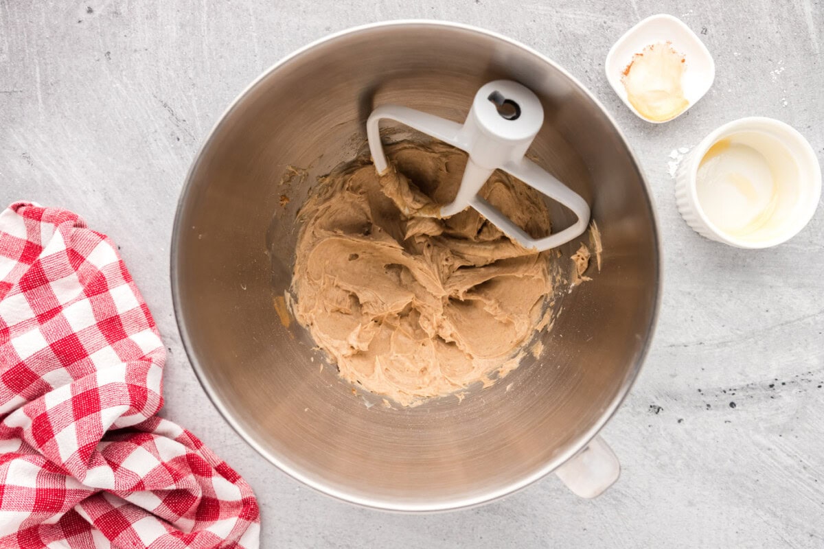 cinnamon honey butter in a mixer