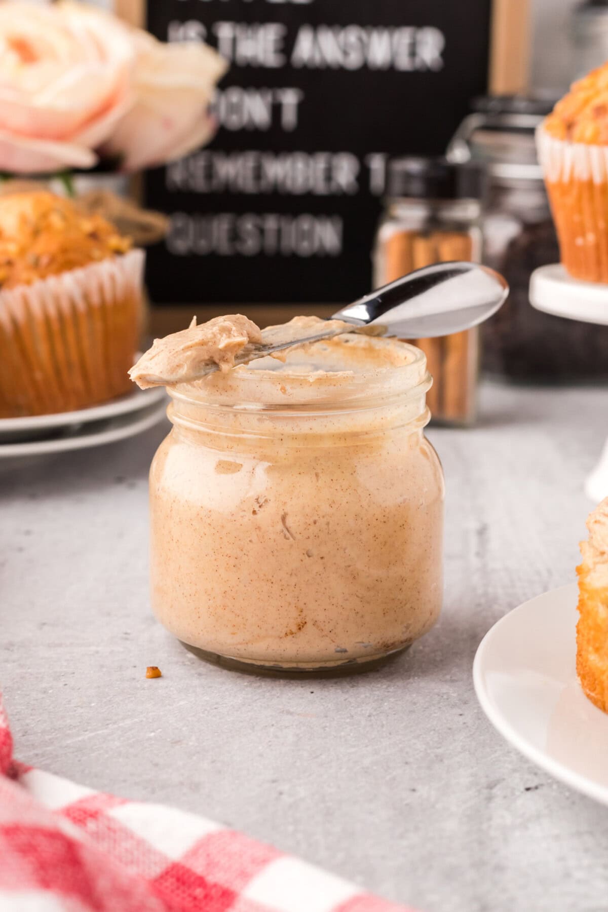 jar of Cinnamon Honey Butter with knife