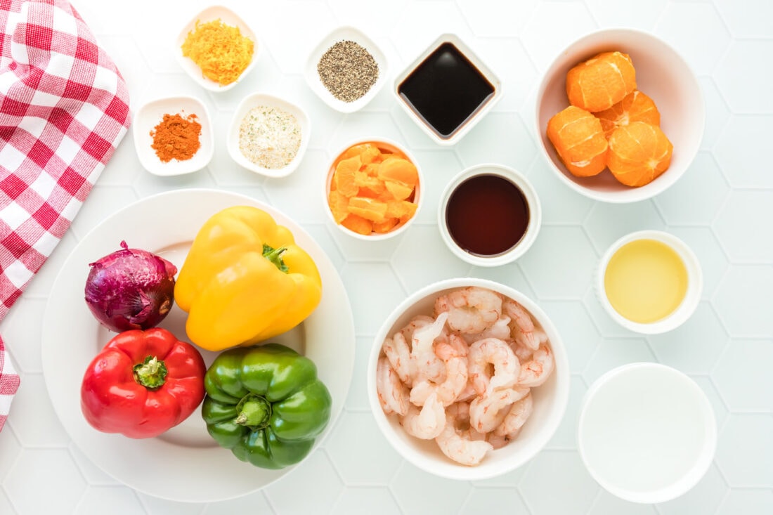 ingredients for Citrus Pepper Shrimp