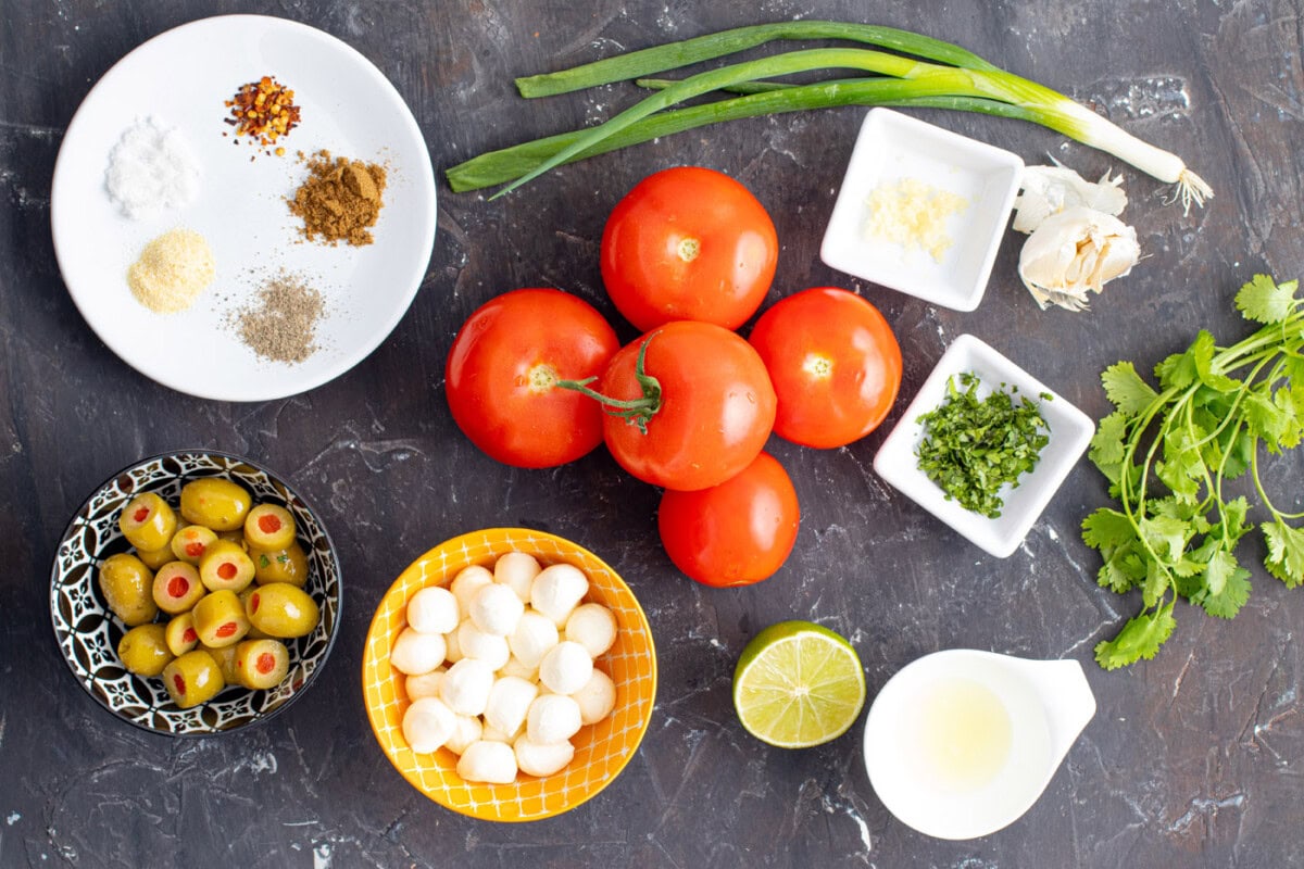 ingredients for Halloween Eyeball Salsa