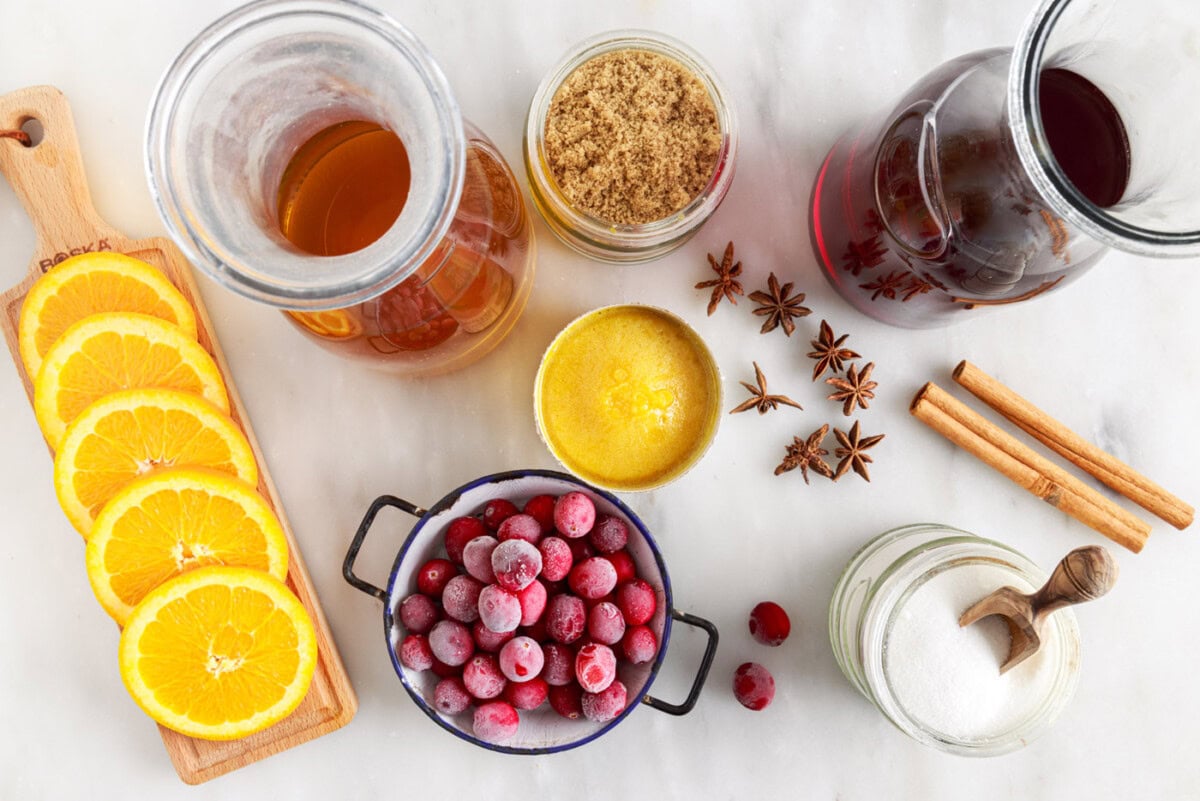 ingredients for Hot Cranberry Punch