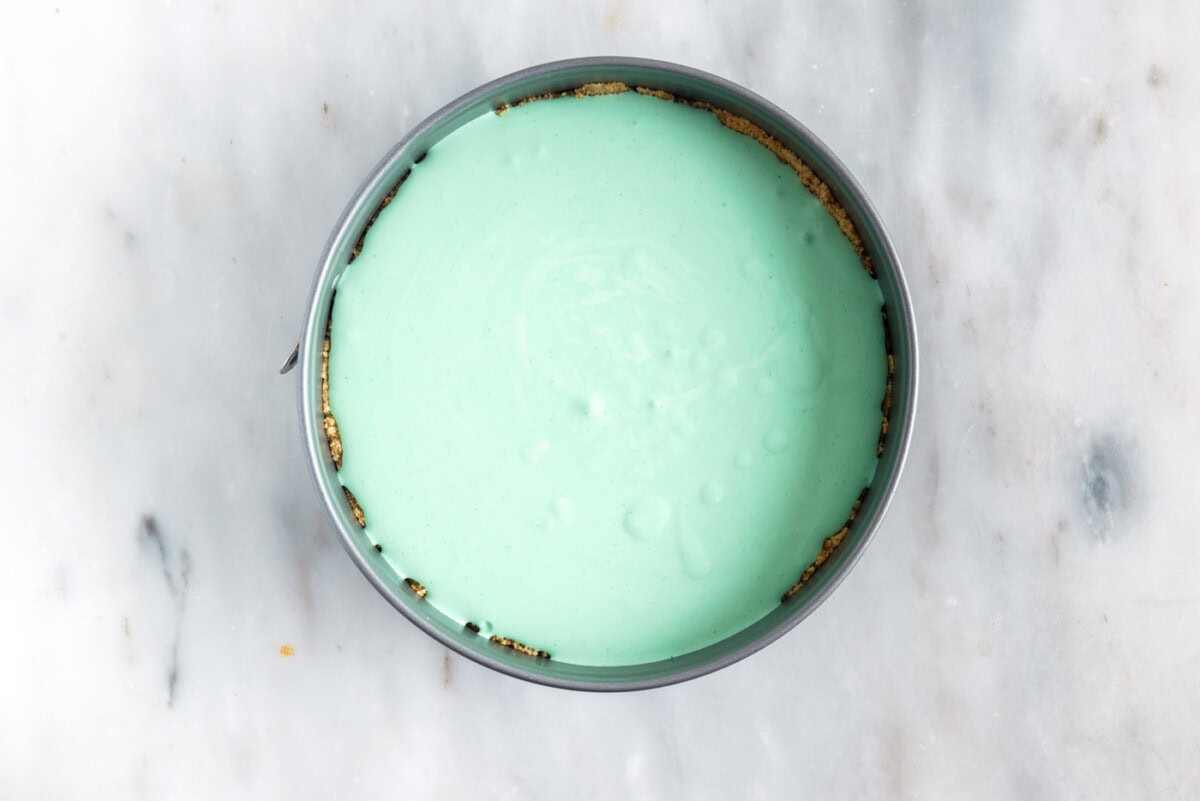 whipped lime jello in a pan