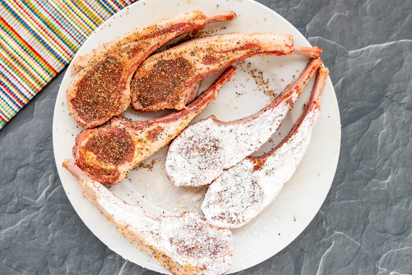 covering lamb chops in flour