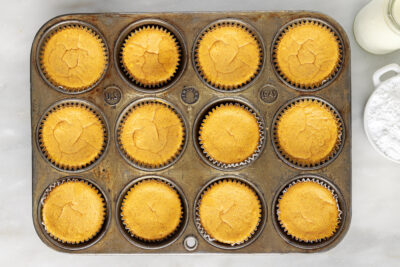 Mini Pumpkin Cheesecakes - Amanda's Cookin' - Cheesecakes