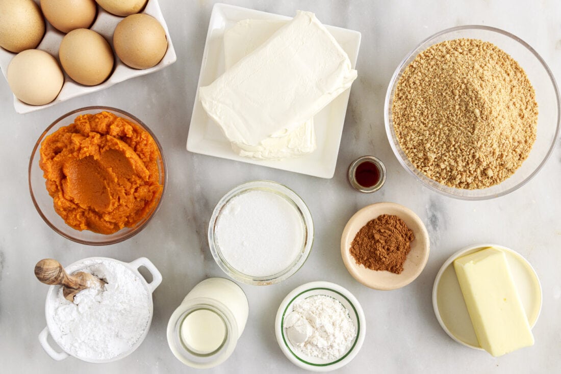 ingredients for Mini Pumpkin Cheesecakes