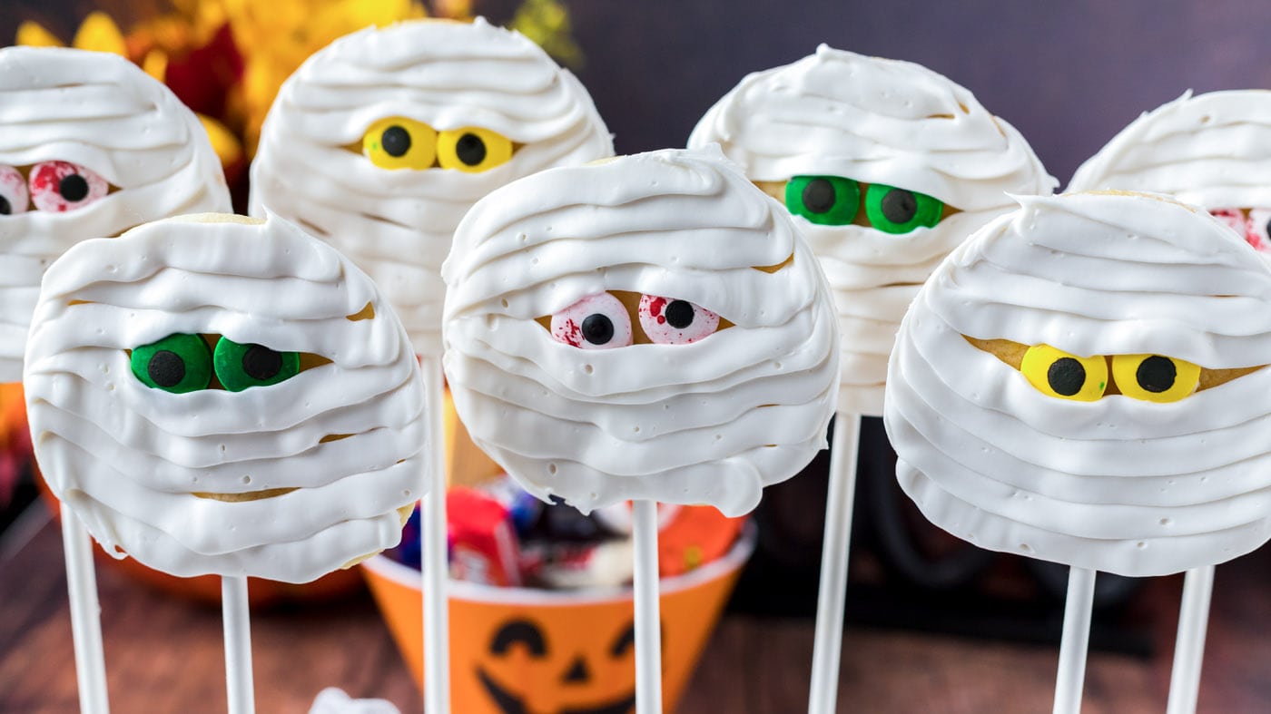 Quick, easy, and a touch spooky, these mummy cookies come together with only 4 ingredients to make a