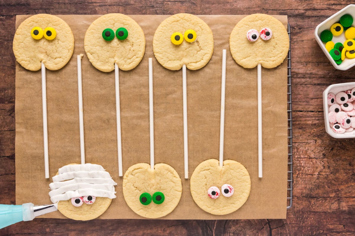 candy eyeballs on cookies