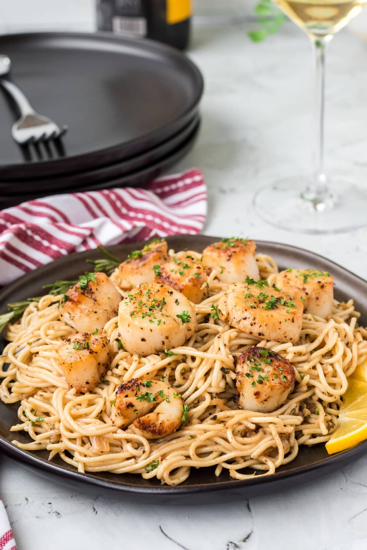 plate of Scallop Pasta
